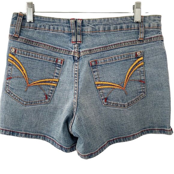 Vintage 90s LA Blues Shorts Womens 6 Denim Light Wash Embroidered Pockets - Picture 1 of 7